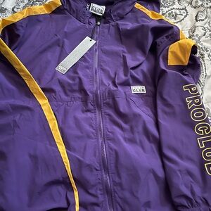Pro Club Purple and Yellow Windbreaker Jacket